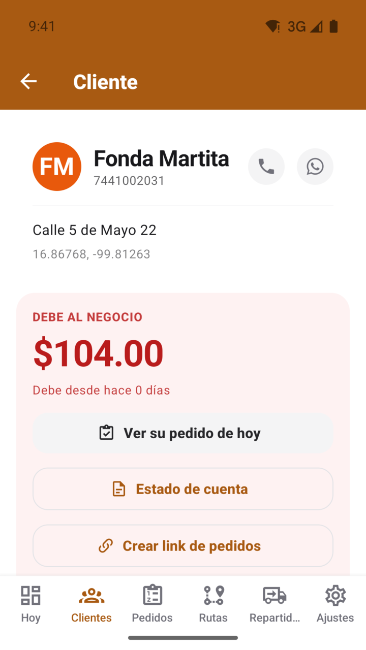 Pantalla del paso 10: El cliente que llega fuera de la ronda